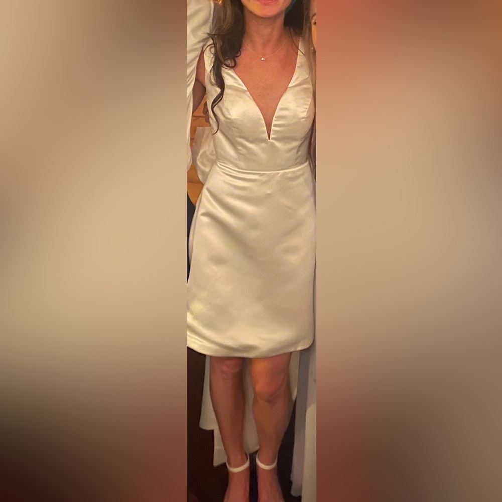 Elegant White Satin Reception Dress